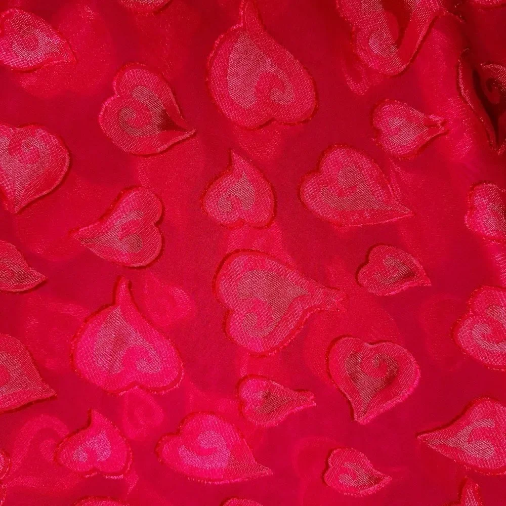 Victoria’s Secret Red Sheer Heart Lace Babydoll Chemise M Y2K